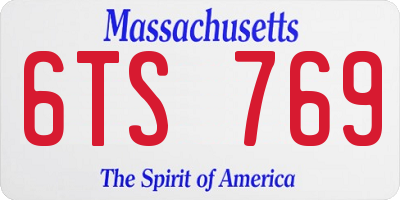 MA license plate 6TS769
