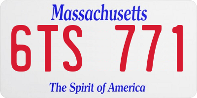 MA license plate 6TS771