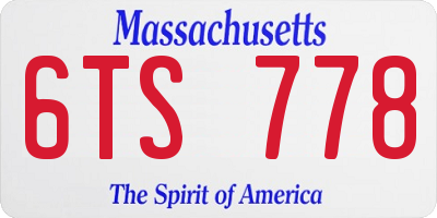 MA license plate 6TS778