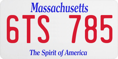 MA license plate 6TS785