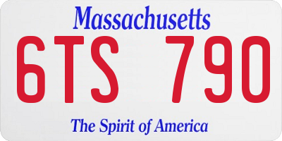 MA license plate 6TS790