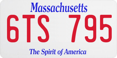 MA license plate 6TS795