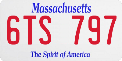 MA license plate 6TS797