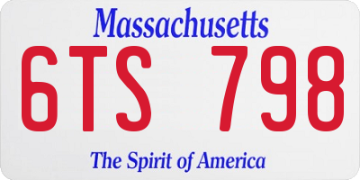 MA license plate 6TS798