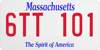 MA license plate 6TT101