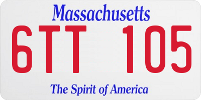 MA license plate 6TT105