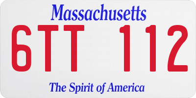 MA license plate 6TT112