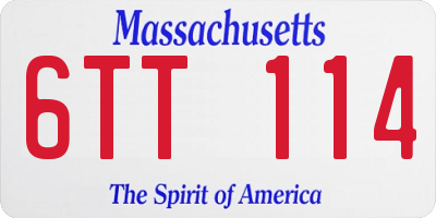 MA license plate 6TT114