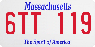 MA license plate 6TT119