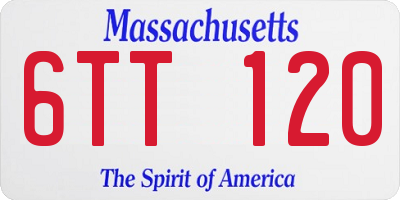 MA license plate 6TT120