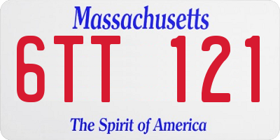 MA license plate 6TT121