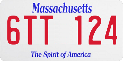 MA license plate 6TT124