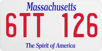 MA license plate 6TT126