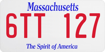 MA license plate 6TT127