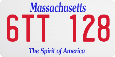 MA license plate 6TT128