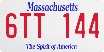 MA license plate 6TT144