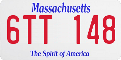 MA license plate 6TT148