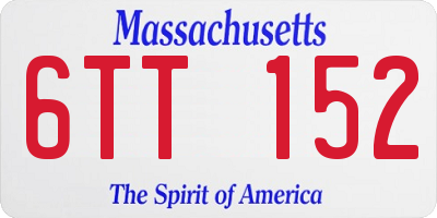 MA license plate 6TT152