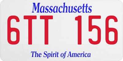 MA license plate 6TT156
