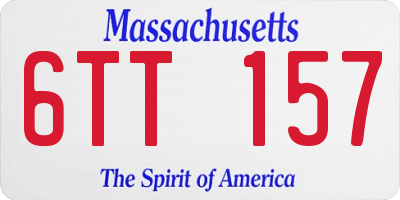 MA license plate 6TT157