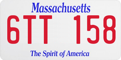 MA license plate 6TT158