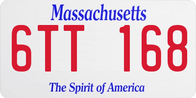 MA license plate 6TT168