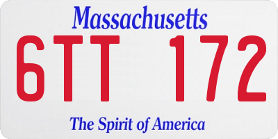 MA license plate 6TT172