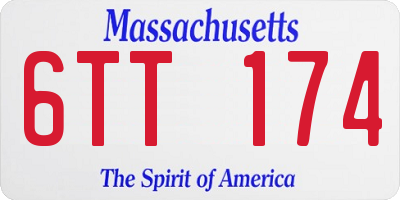 MA license plate 6TT174