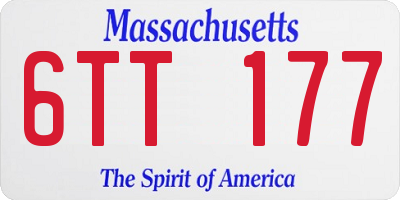 MA license plate 6TT177