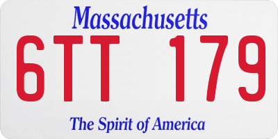 MA license plate 6TT179