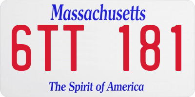MA license plate 6TT181