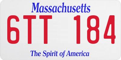 MA license plate 6TT184