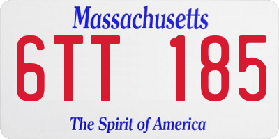 MA license plate 6TT185