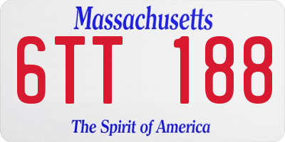 MA license plate 6TT188