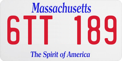 MA license plate 6TT189