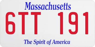 MA license plate 6TT191