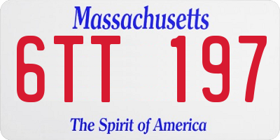 MA license plate 6TT197