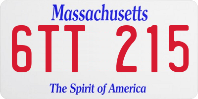 MA license plate 6TT215