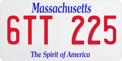 MA license plate 6TT225