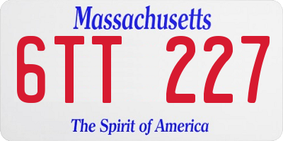 MA license plate 6TT227