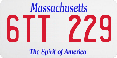 MA license plate 6TT229