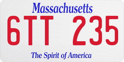 MA license plate 6TT235