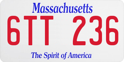 MA license plate 6TT236