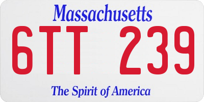 MA license plate 6TT239