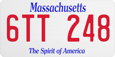 MA license plate 6TT248