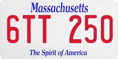 MA license plate 6TT250