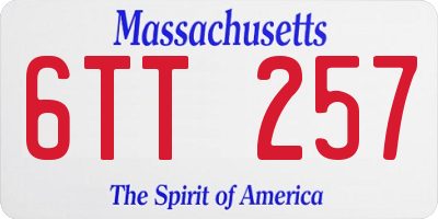 MA license plate 6TT257