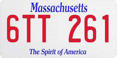 MA license plate 6TT261