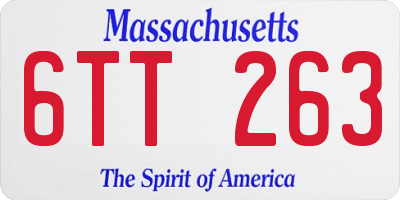 MA license plate 6TT263
