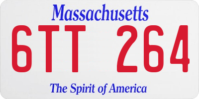 MA license plate 6TT264